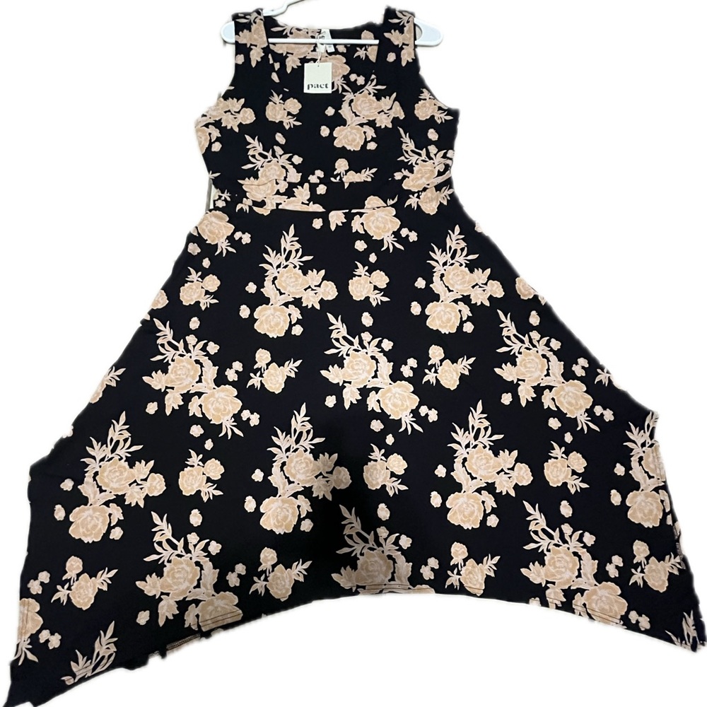 Floral Black and Cream Dress